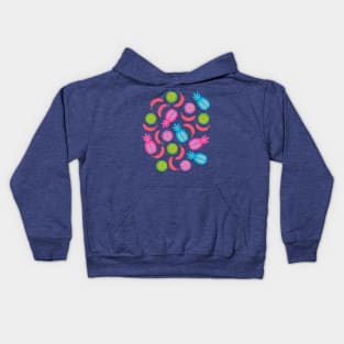 TROPICAL FRUITS WITH LOTSA DOTS in Postmodern 1980s Colours - UnBlink Studio by Jackie Tahara Kids Hoodie